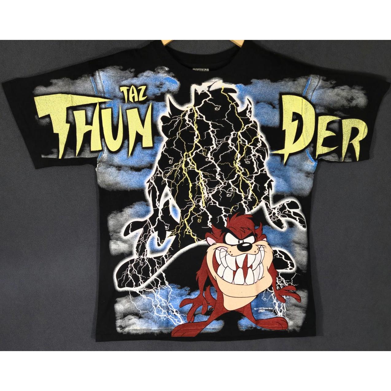 Taz-Mania Thunder Vintage T Shirt Sz L Wild Oats Tag Single Stich Aop
